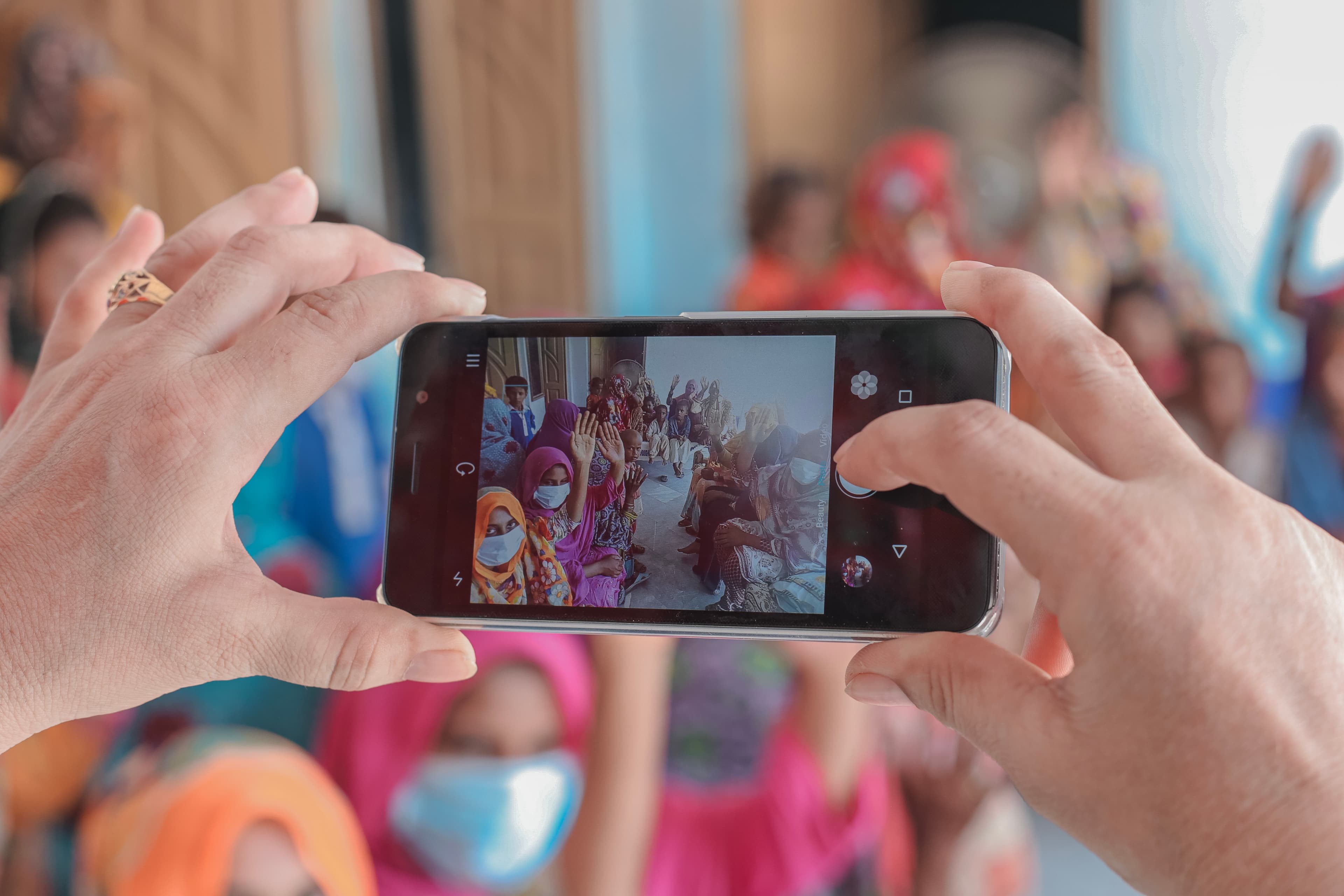 Wall painting promoting Clean & Green sanitation messages in a village